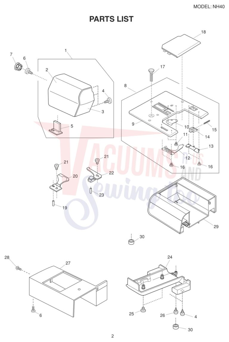 Janome NH40 schematic page 2 preview