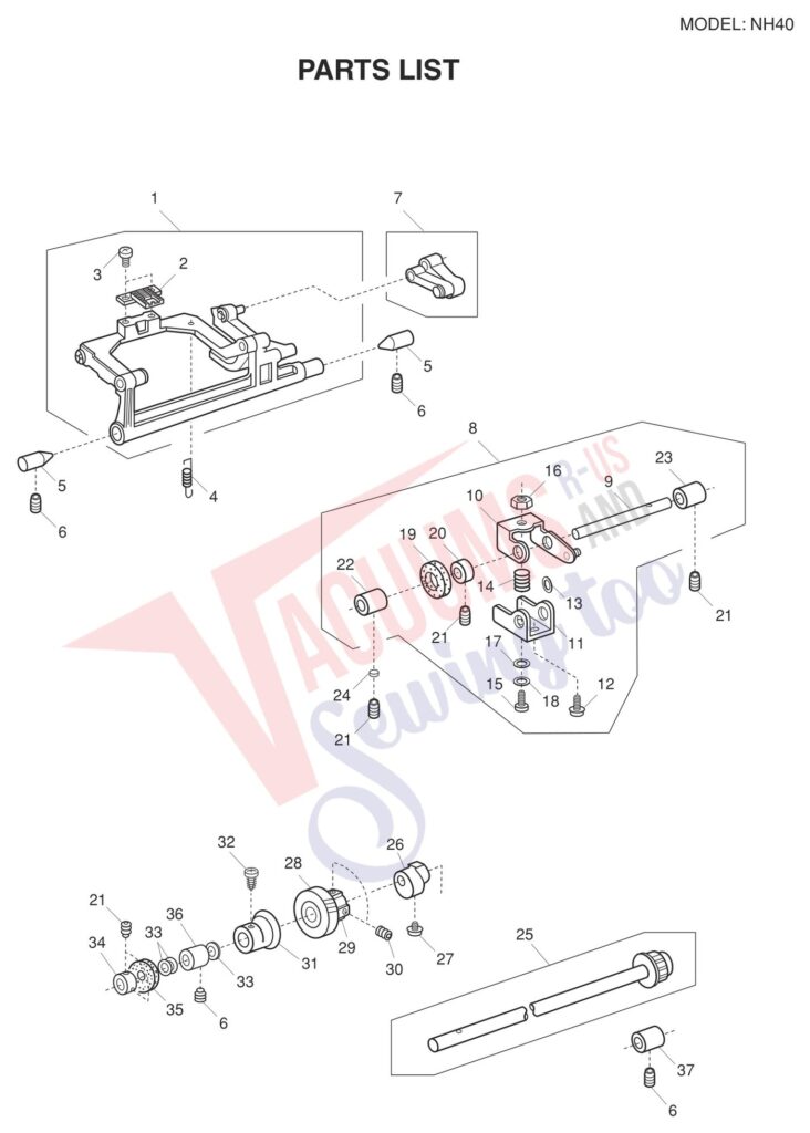 Janome NH40 exploded schematic diagram (page 5)