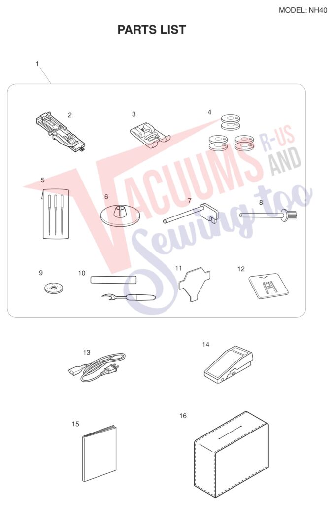 Janome NH40 exploded schematic diagram (page 8)