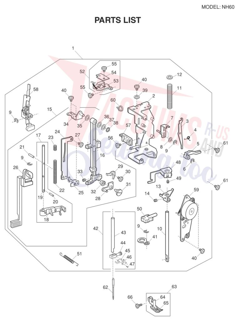 Janome NH60 exploded schematic diagram (page 2)