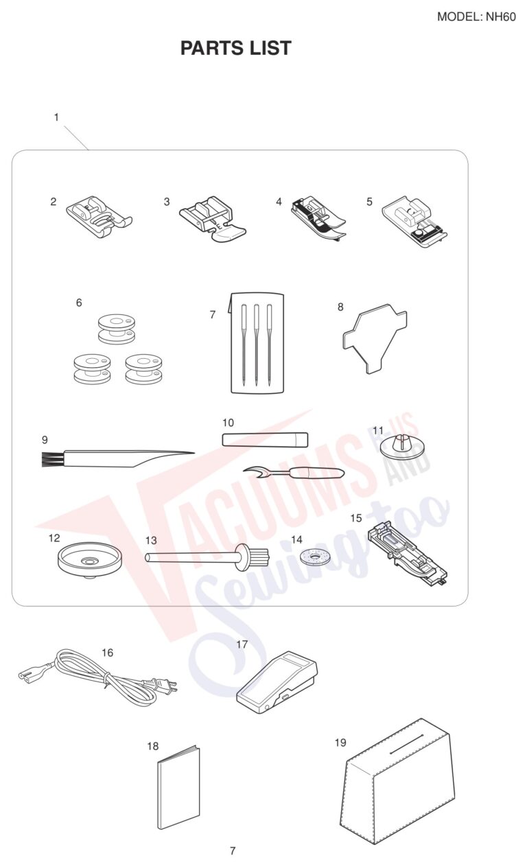 Janome NH60 schematic page 7 preview