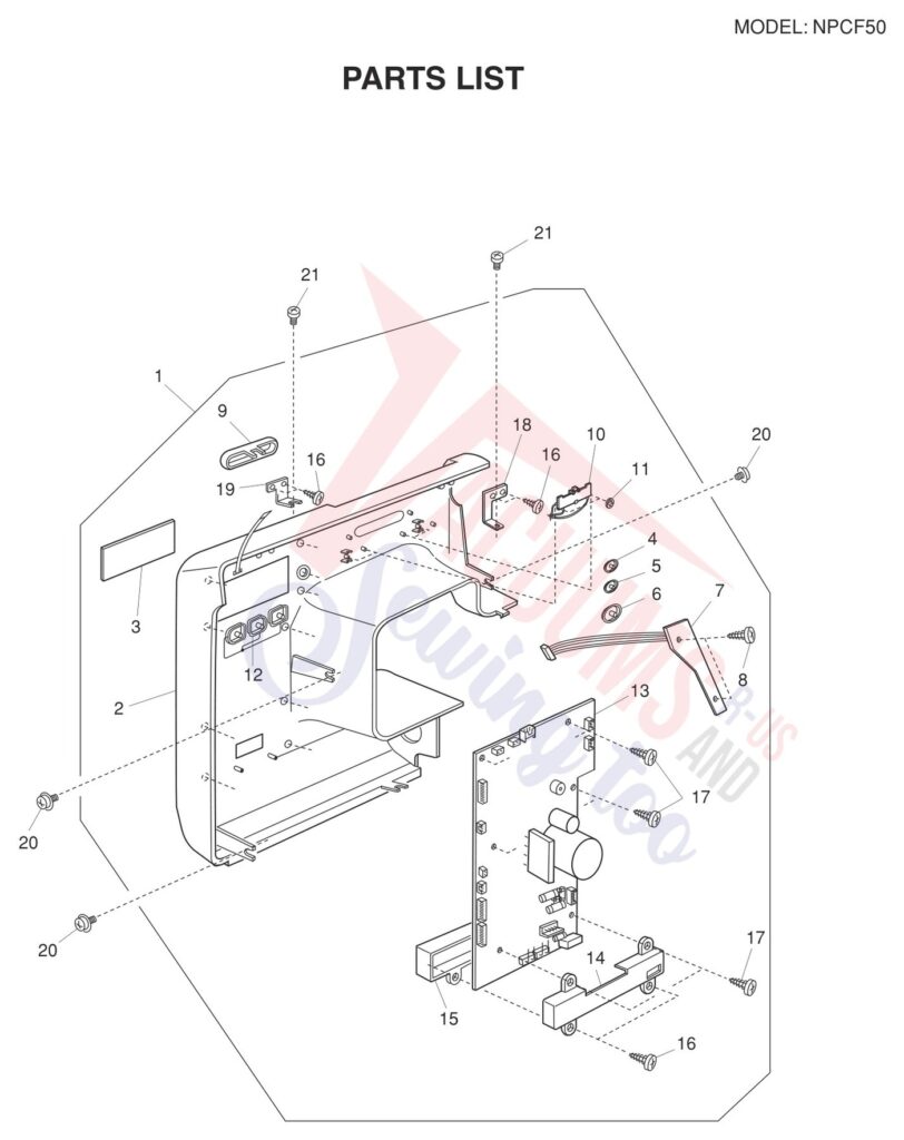 Janome NPCF-50 exploded schematic diagram (page 4)