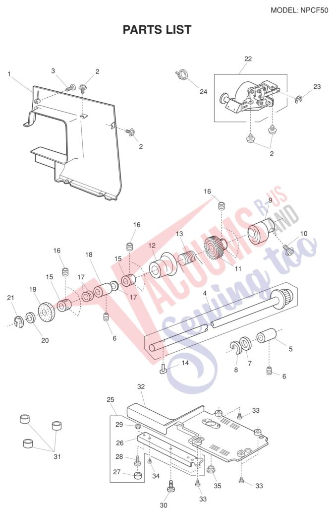 Janome NPCF-50 exploded schematic diagram (page 5)