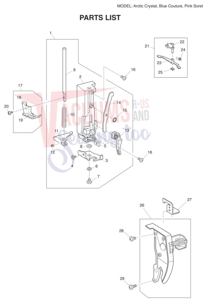 Janome Arctic Couture exploded schematic diagram (page 2)