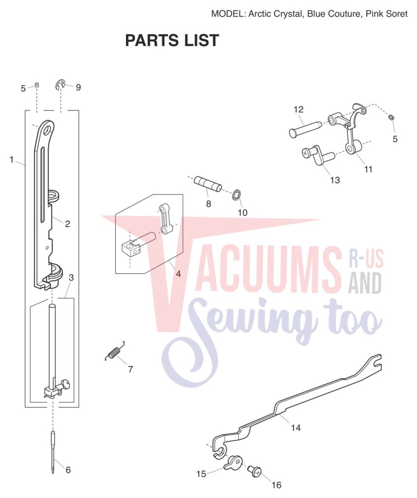 Janome Arctic Couture exploded schematic diagram (page 3)