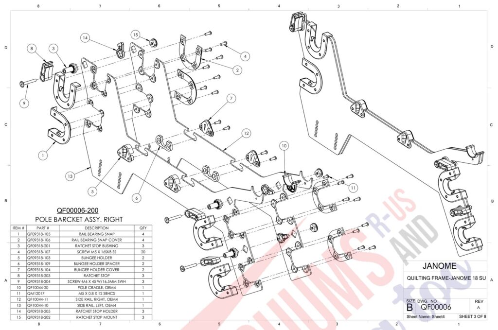 Janome PROFRAME10 exploded schematic diagram (page 3)