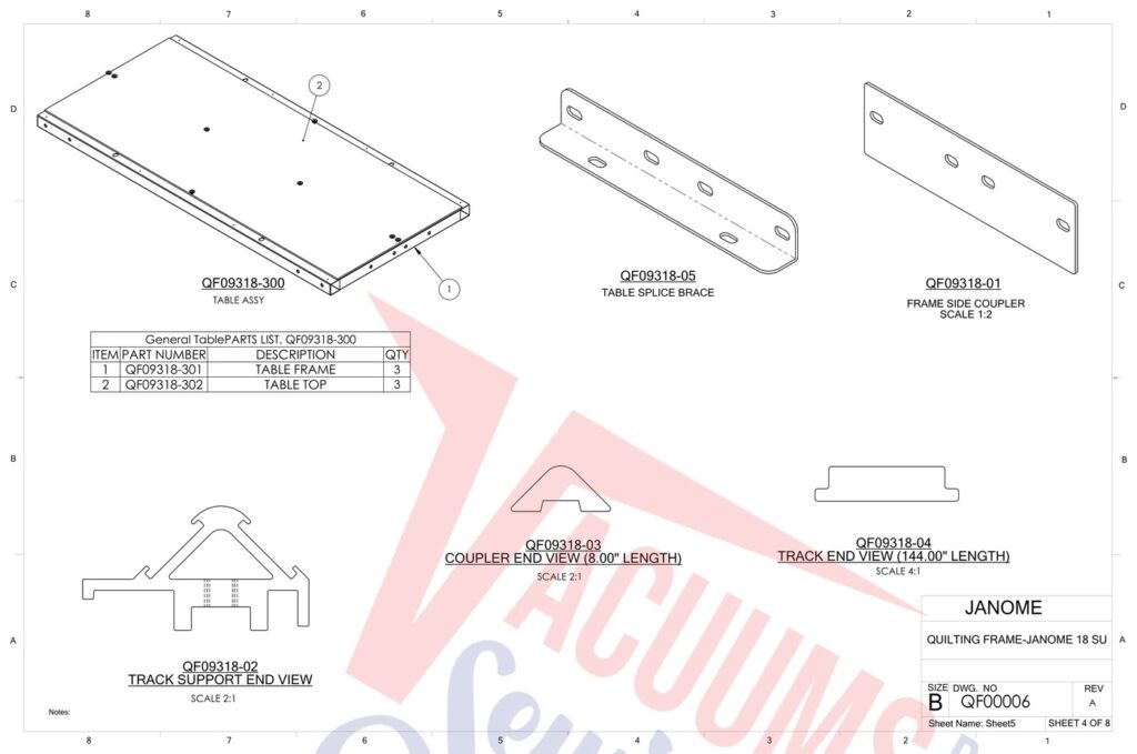 Janome PROFRAME10 exploded schematic diagram (page 4)