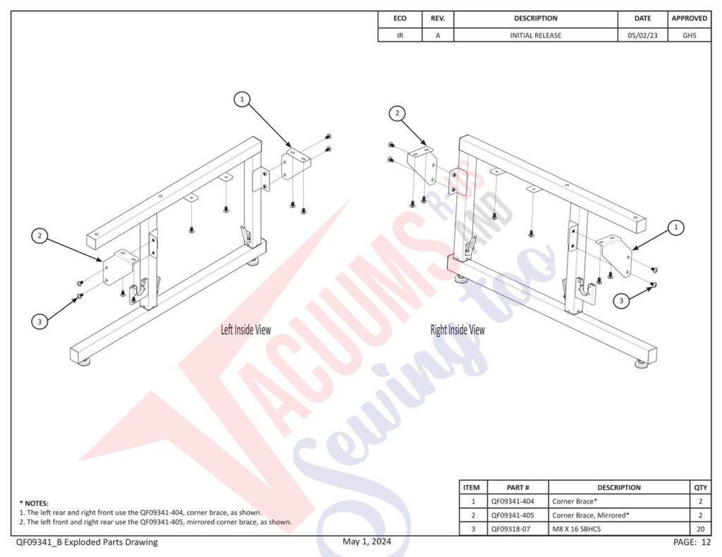 Janome PROFRAME10 V2 exploded schematic diagram (page 4)