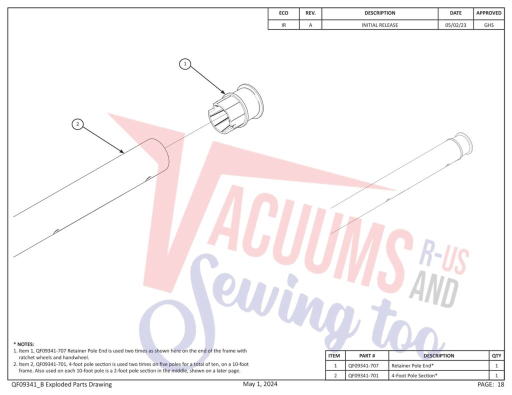 Janome PROFRAME10 V2 exploded schematic diagram (page 10)