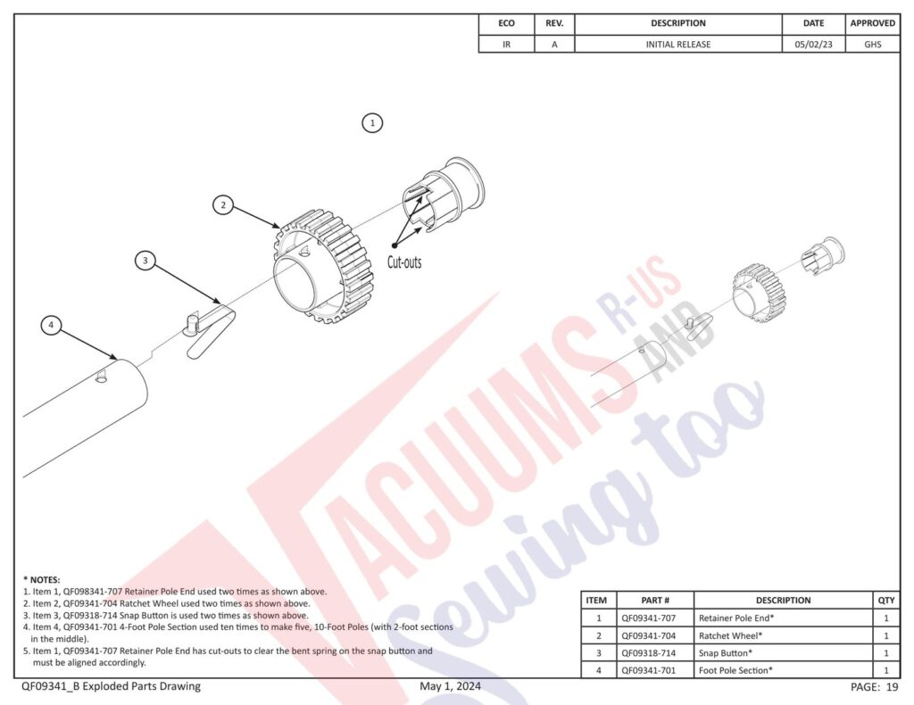 Janome PROFRAME10 V2 exploded schematic diagram (page 11)