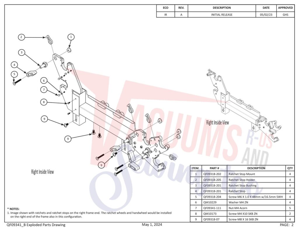 Janome PROFRAME10 V2 exploded schematic diagram (page 12)