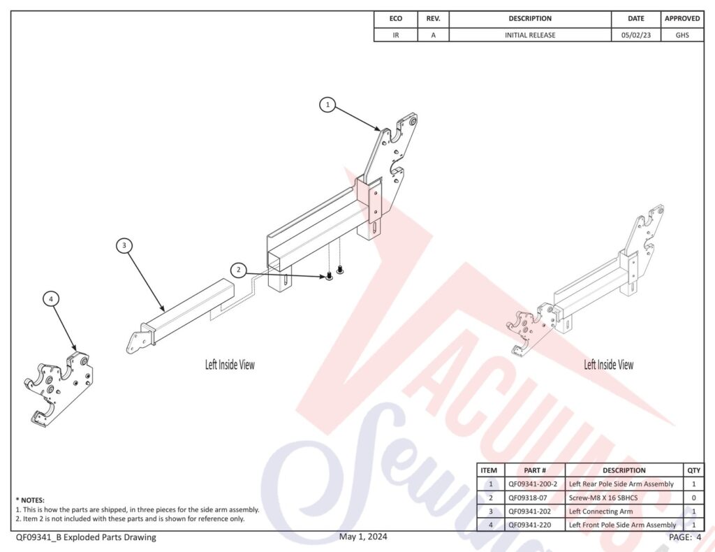 Janome PROFRAME10 V2 exploded schematic diagram (page 17)