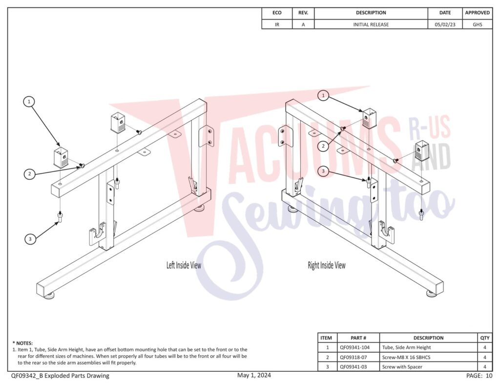 Janome PROFRAME12 V2 exploded schematic diagram (page 2)