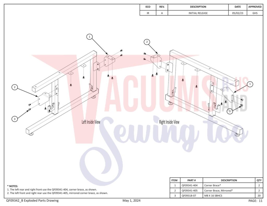 Janome PROFRAME12 V2 exploded schematic diagram (page 3)