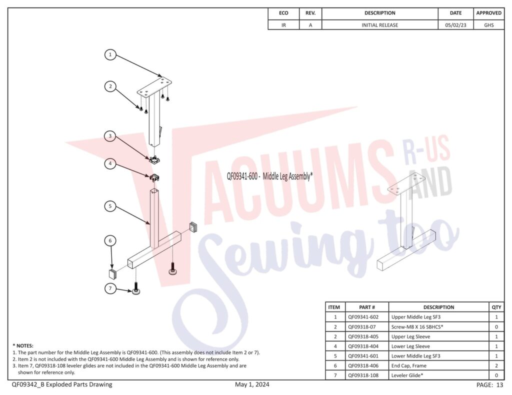 Janome PROFRAME12 V2 exploded schematic diagram (page 5)
