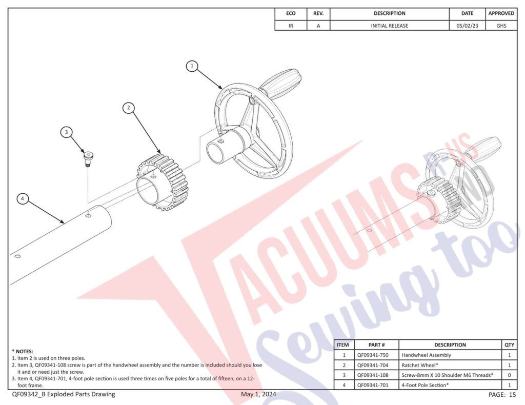 Janome PROFRAME12 V2 exploded schematic diagram (page 7)