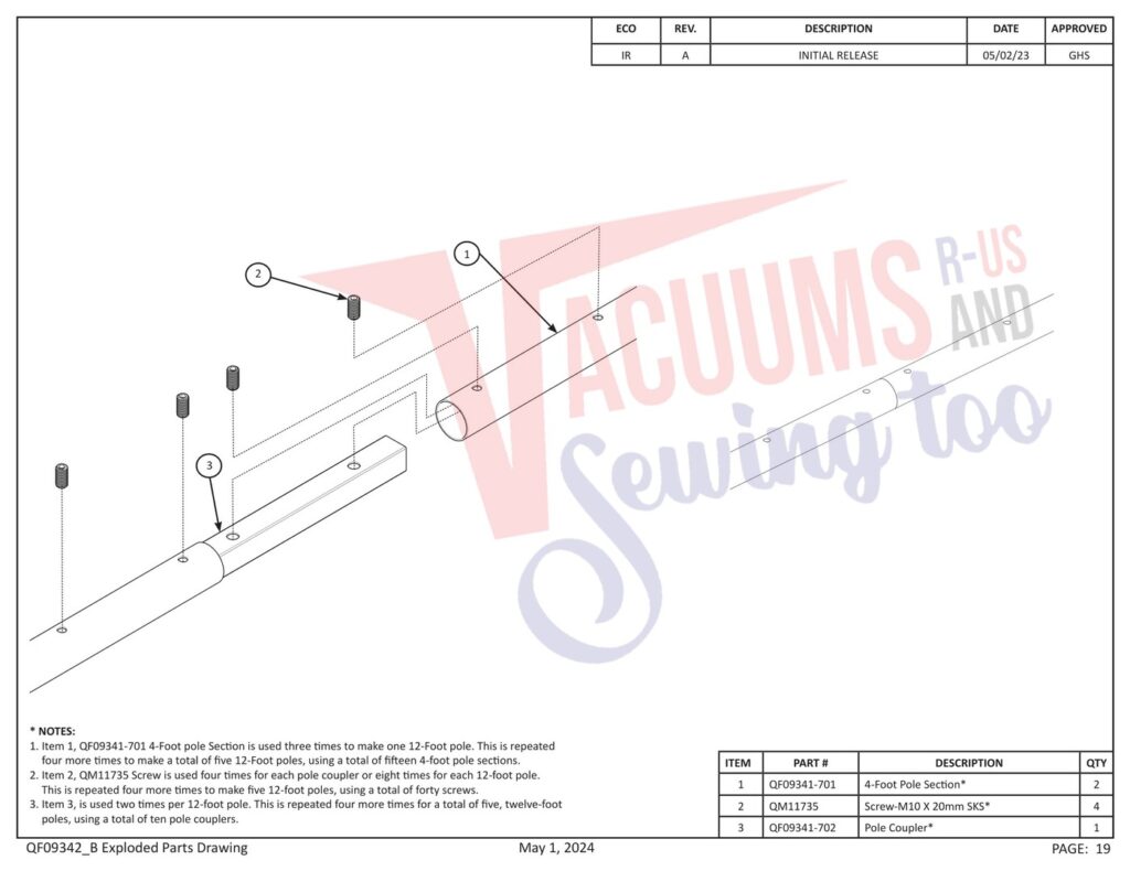 Janome PROFRAME12 V2 exploded schematic diagram (page 11)