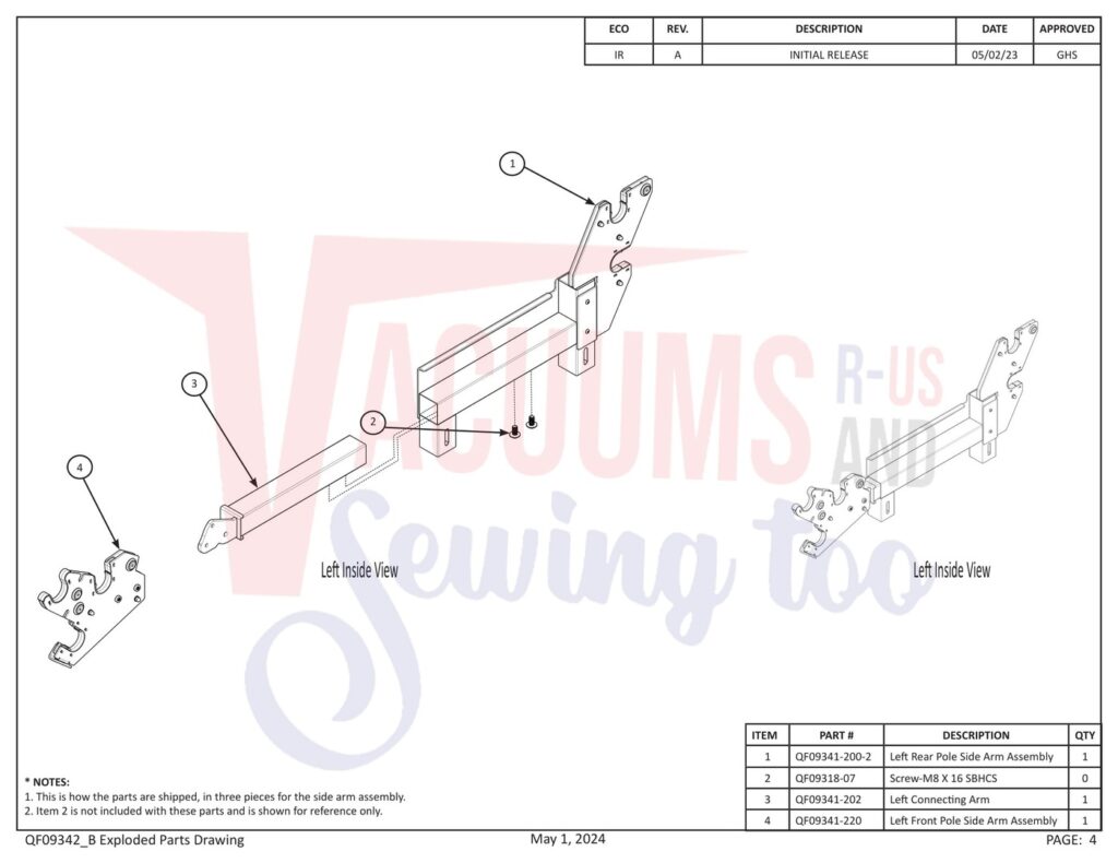 Janome PROFRAME12 V2 exploded schematic diagram (page 15)