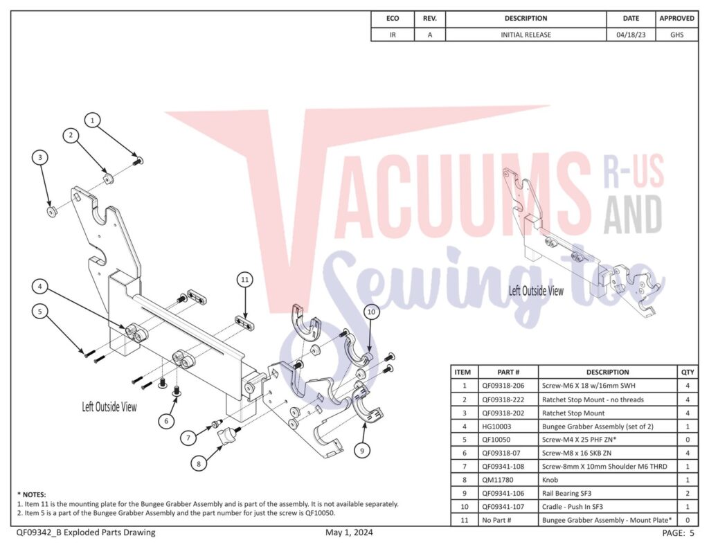 Janome PROFRAME12 V2 exploded schematic diagram (page 16)