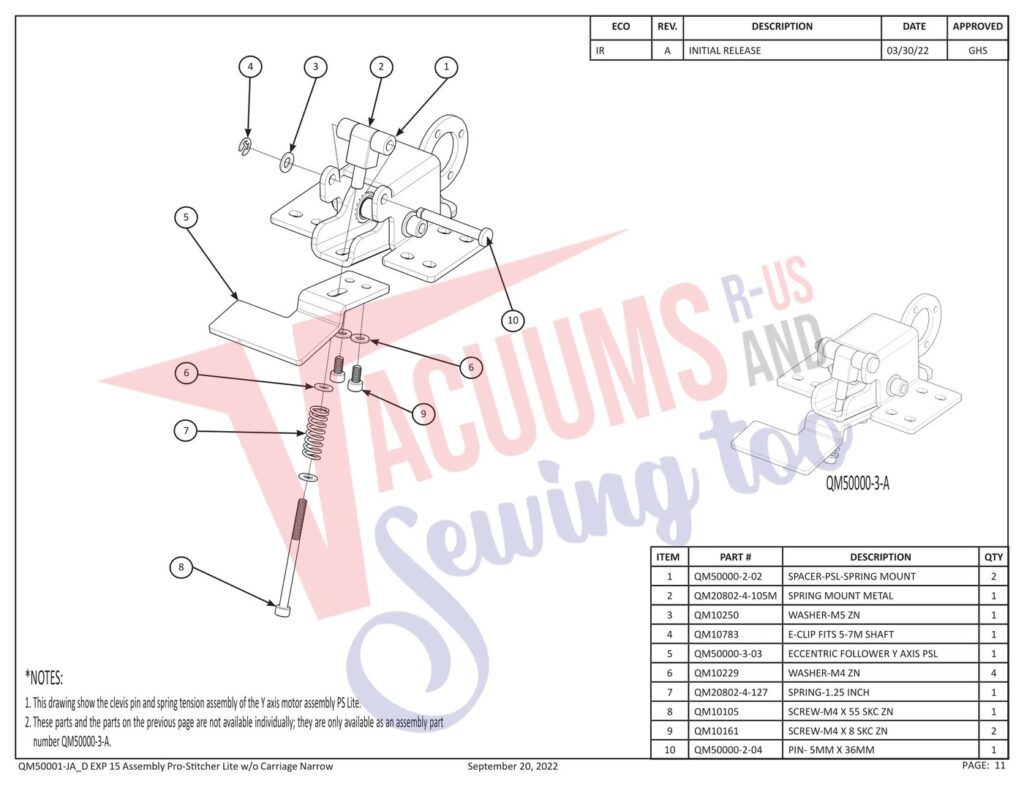 Janome Prostitcher lite 15 exploded schematic diagram (page 3)