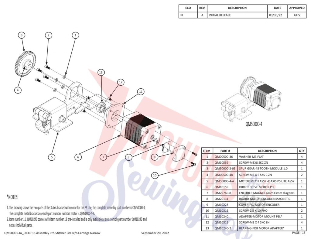 Janome Prostitcher lite 15 exploded schematic diagram (page 7)