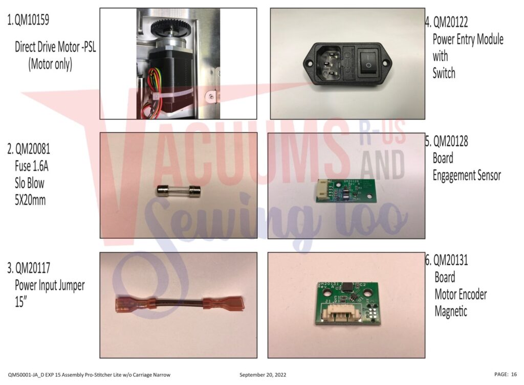Janome Prostitcher lite 15 exploded schematic diagram (page 8)