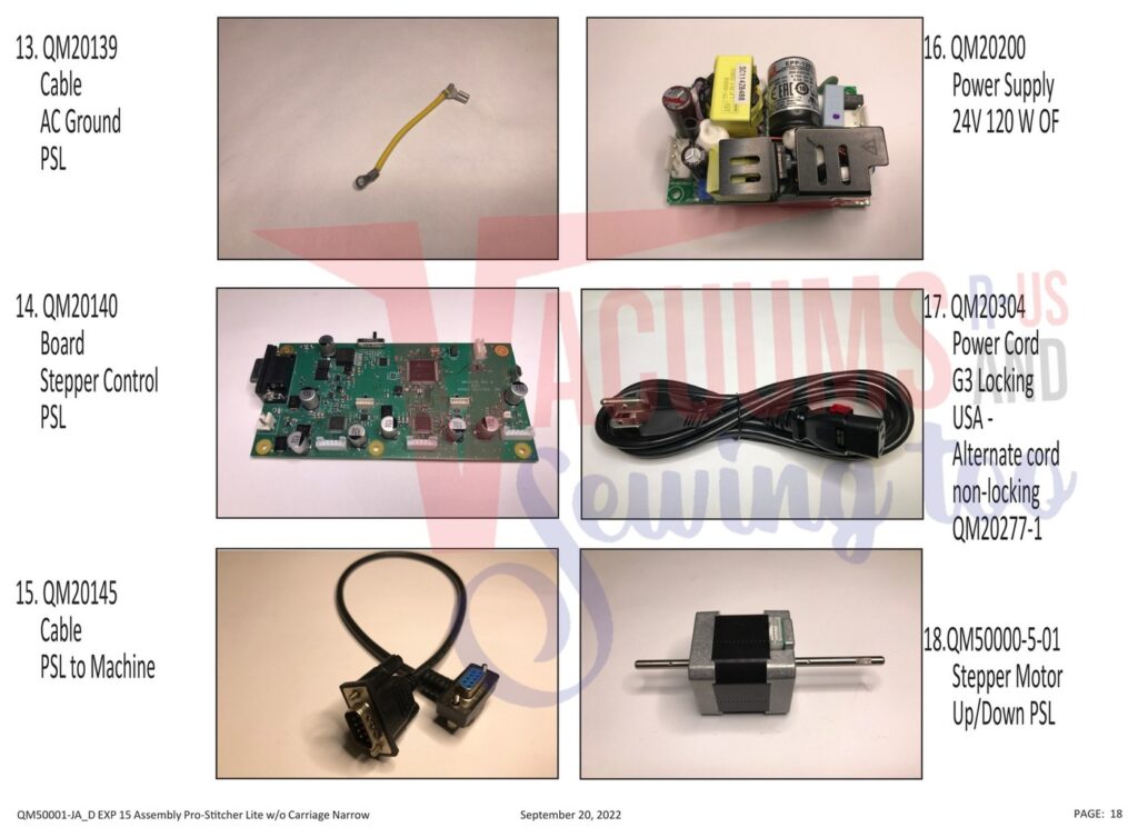 Janome Prostitcher lite 15 exploded schematic diagram (page 10)