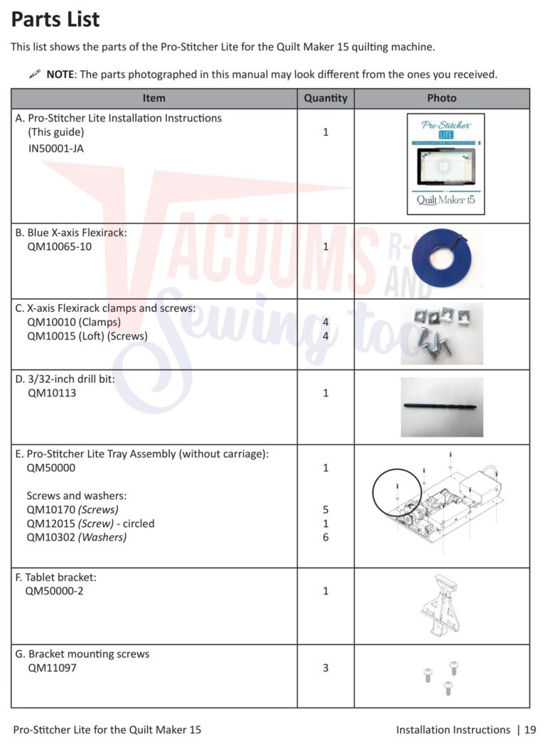 Janome Prostitcher lite 15 schematic page 11 preview