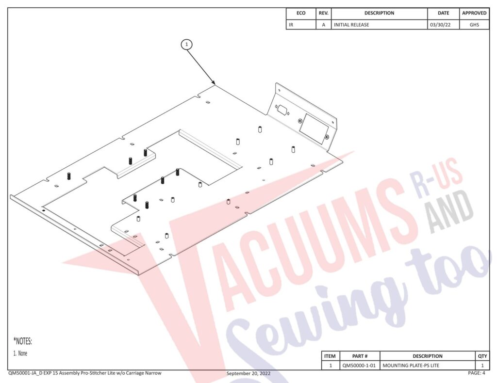 Janome Prostitcher lite 15 exploded schematic diagram (page 16)