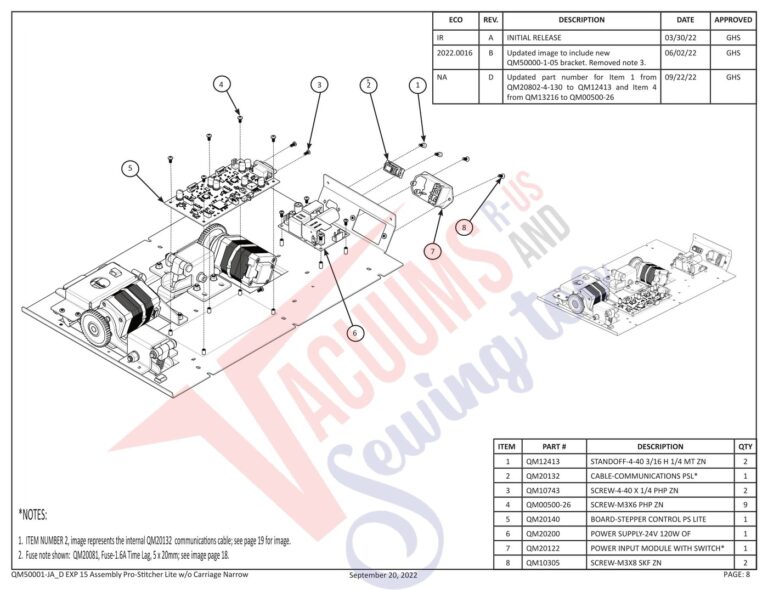 Janome Prostitcher lite 15 schematic page 20 preview