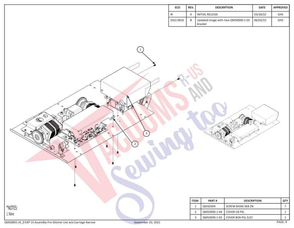 Janome Prostitcher lite 15 exploded schematic diagram (page 21)