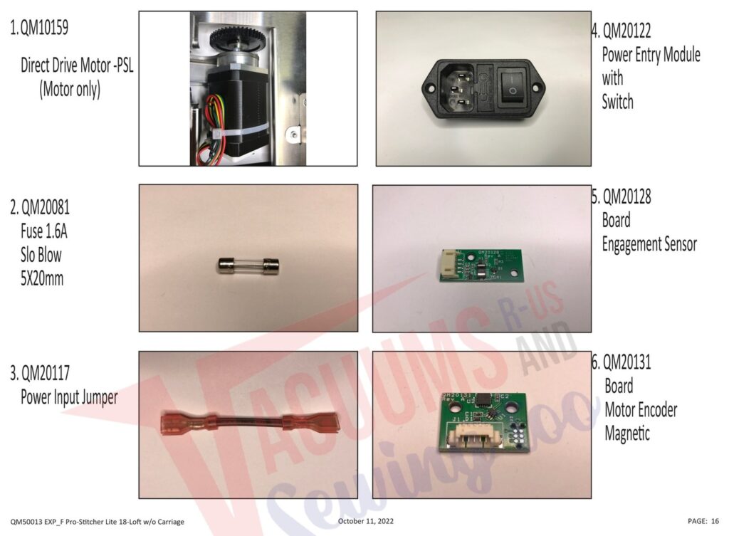 Janome Prostitcher lite 18 exploded schematic diagram (page 8)