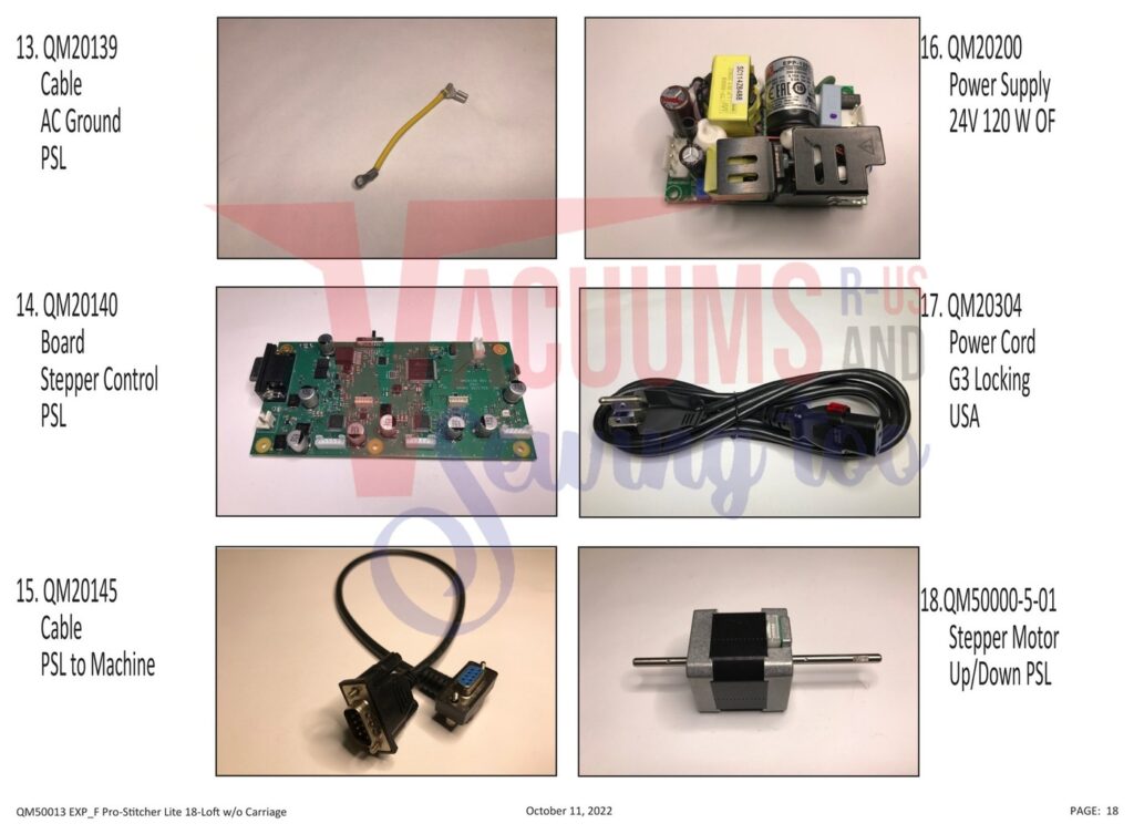 Janome Prostitcher lite 18 exploded schematic diagram (page 10)