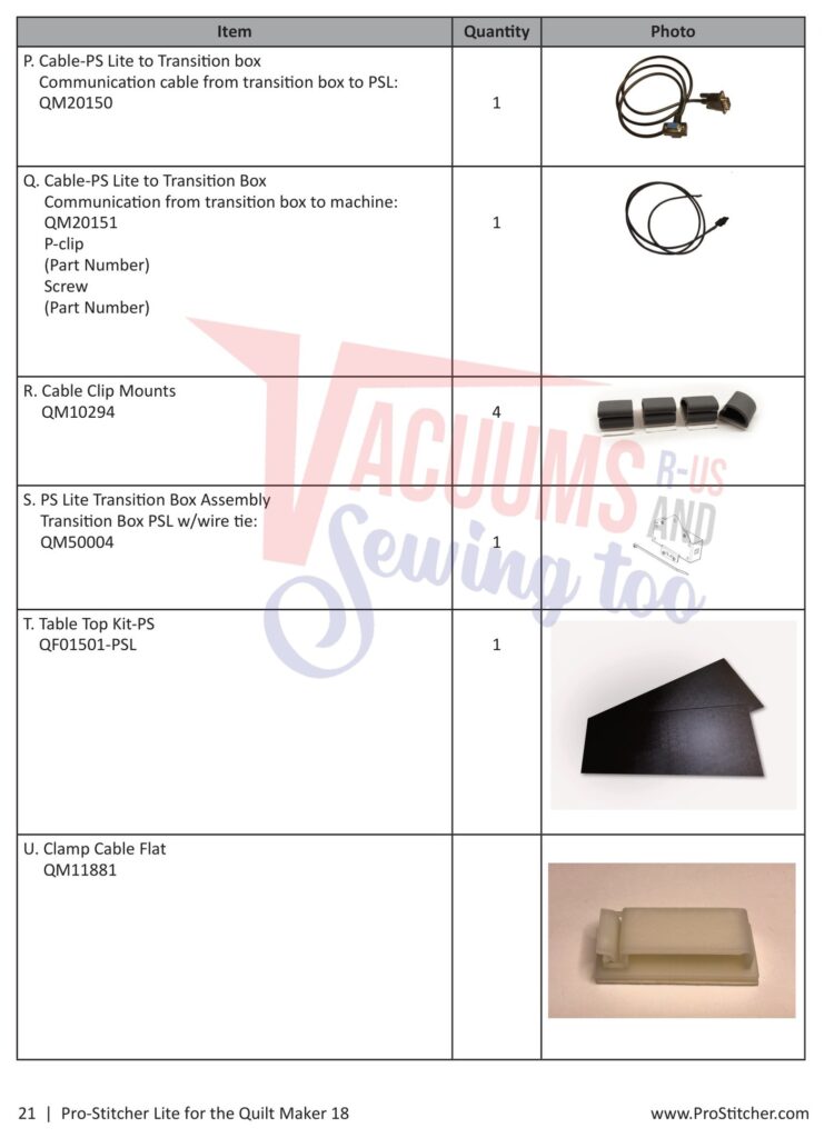 Janome Prostitcher lite 18 exploded schematic diagram (page 14)