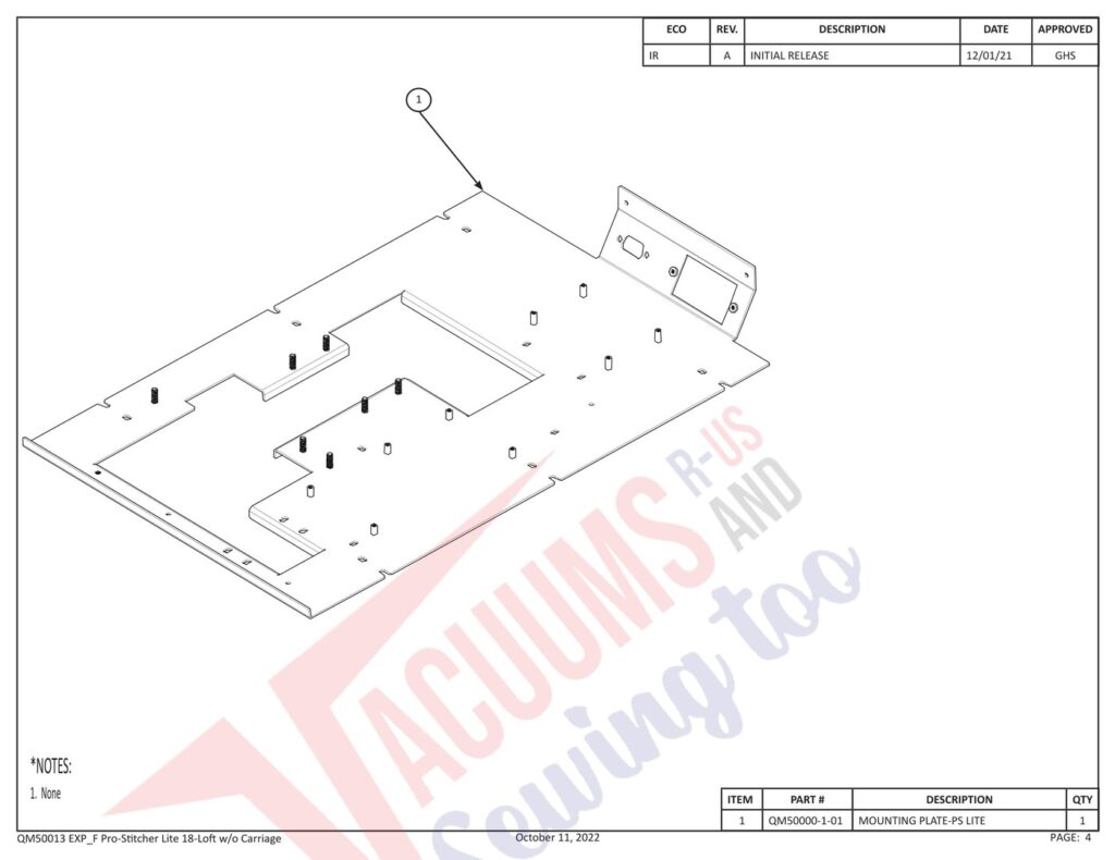 Janome Prostitcher lite 18 exploded schematic diagram (page 16)