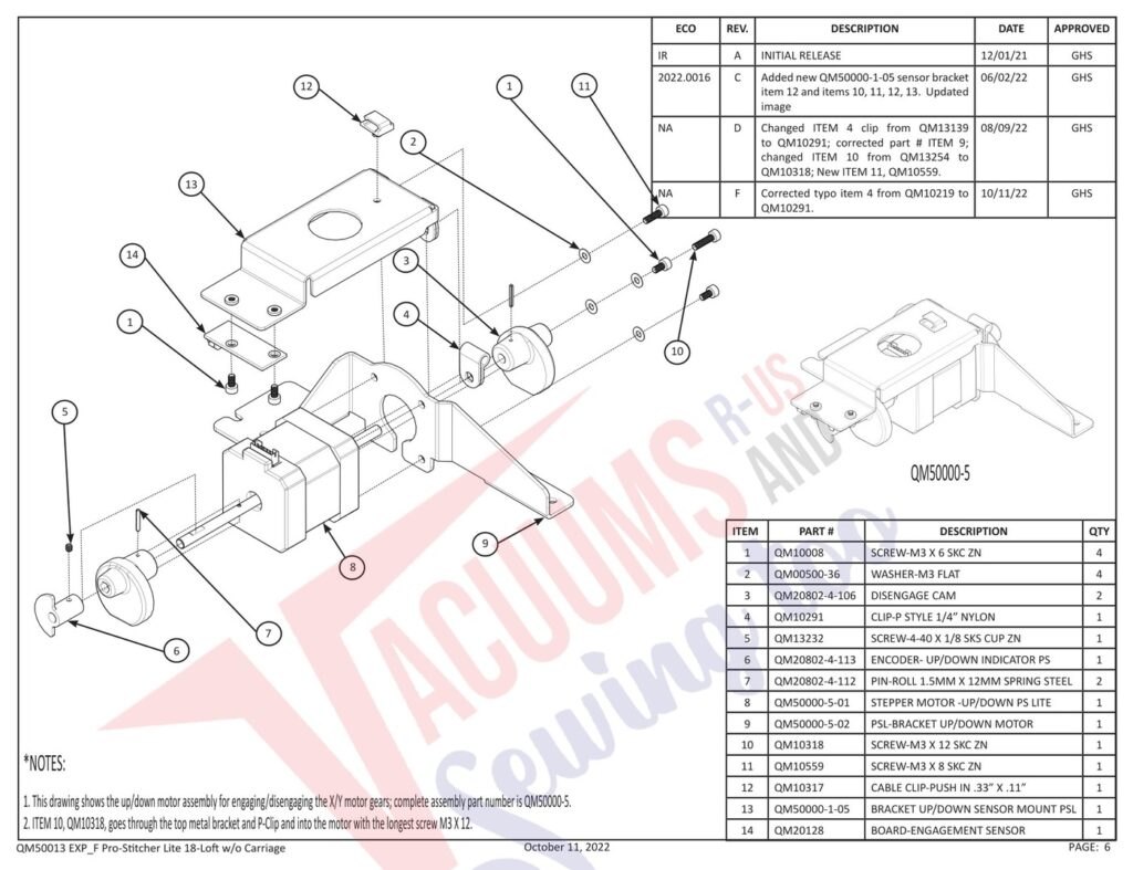 Janome Prostitcher lite 18 exploded schematic diagram (page 18)