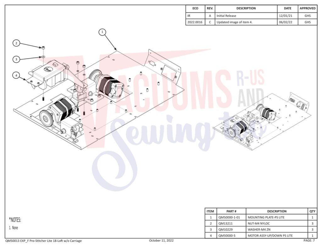 Janome Prostitcher lite 18 exploded schematic diagram (page 19)