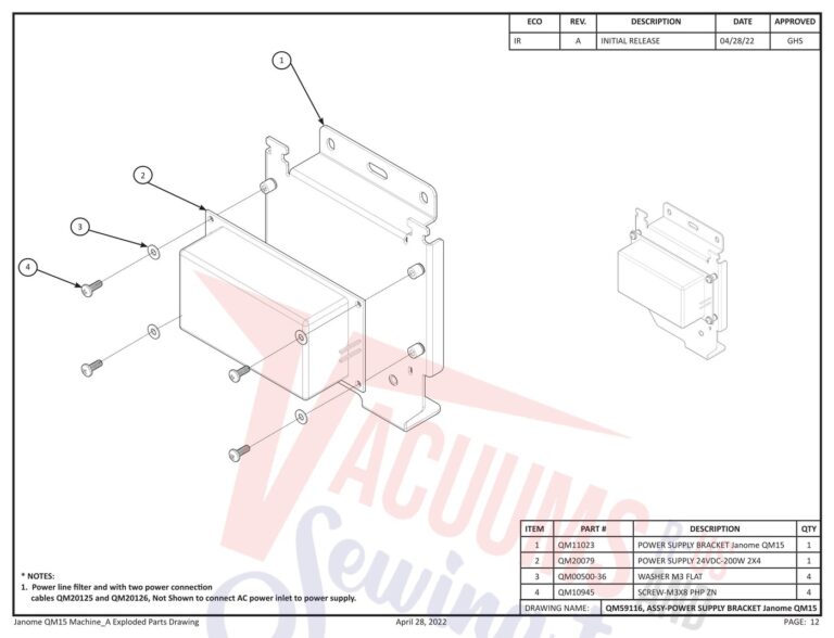 Janome QM15 schematic page 4 preview