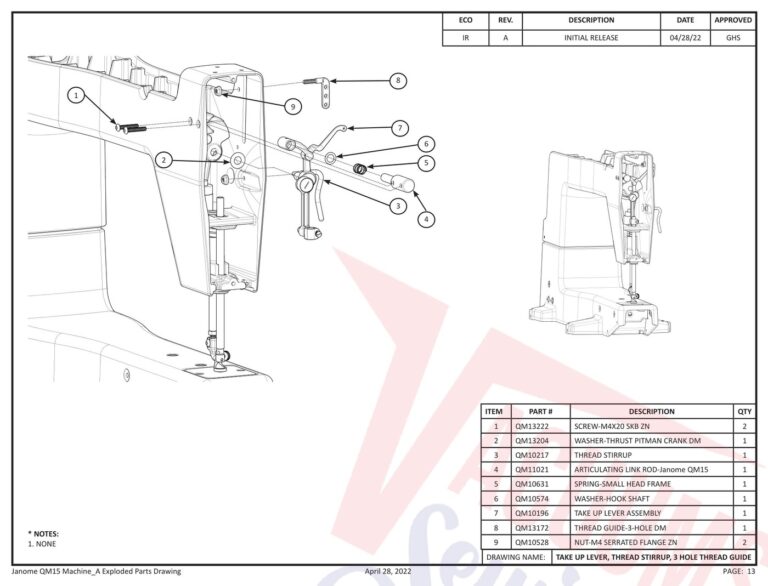 Janome QM15 schematic page 5 preview