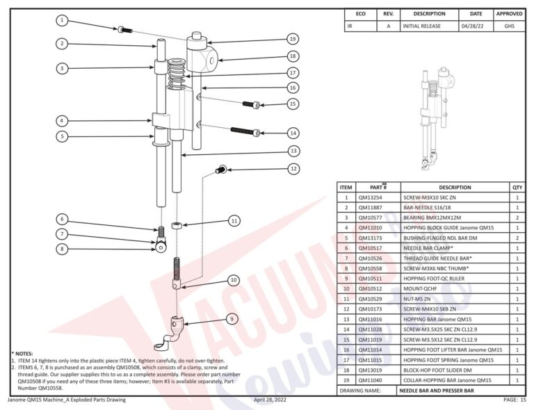 Janome QM15 schematic page 7 preview