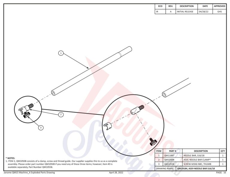 Janome QM15 schematic page 8 preview