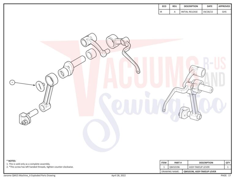 Janome QM15 schematic page 9 preview