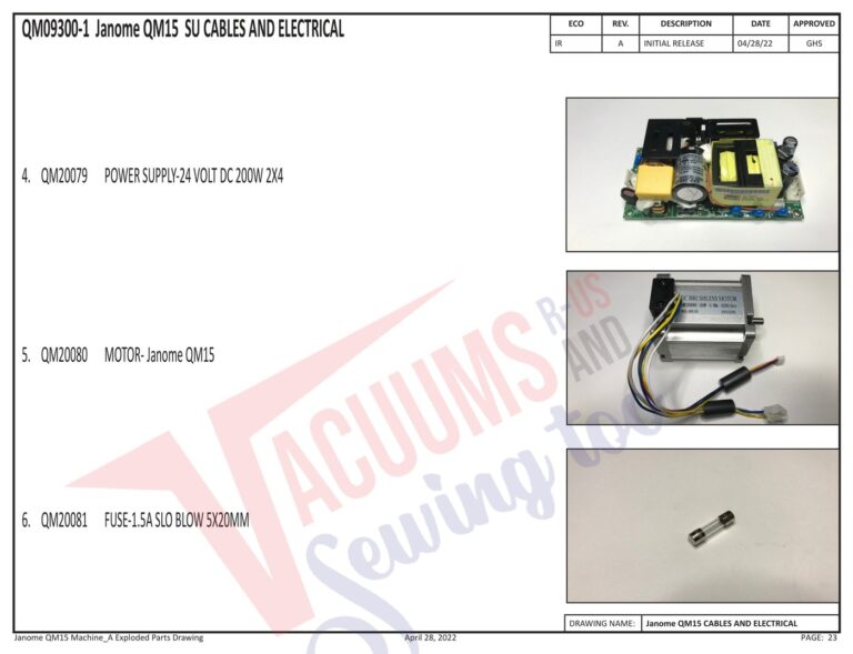 Janome QM15 schematic page 16 preview