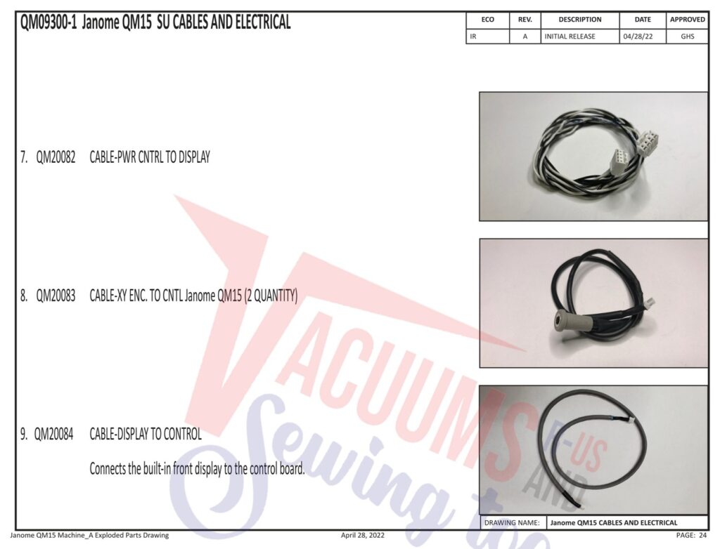 Janome QM15 exploded schematic diagram (page 17)