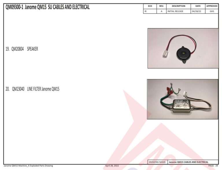 Janome QM15 schematic page 22 preview