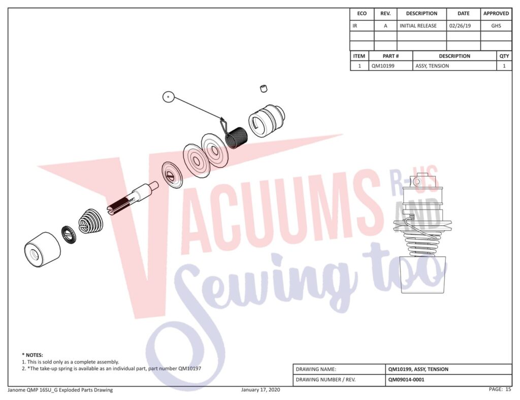 Janome QMPRO16 exploded schematic diagram (page 7)