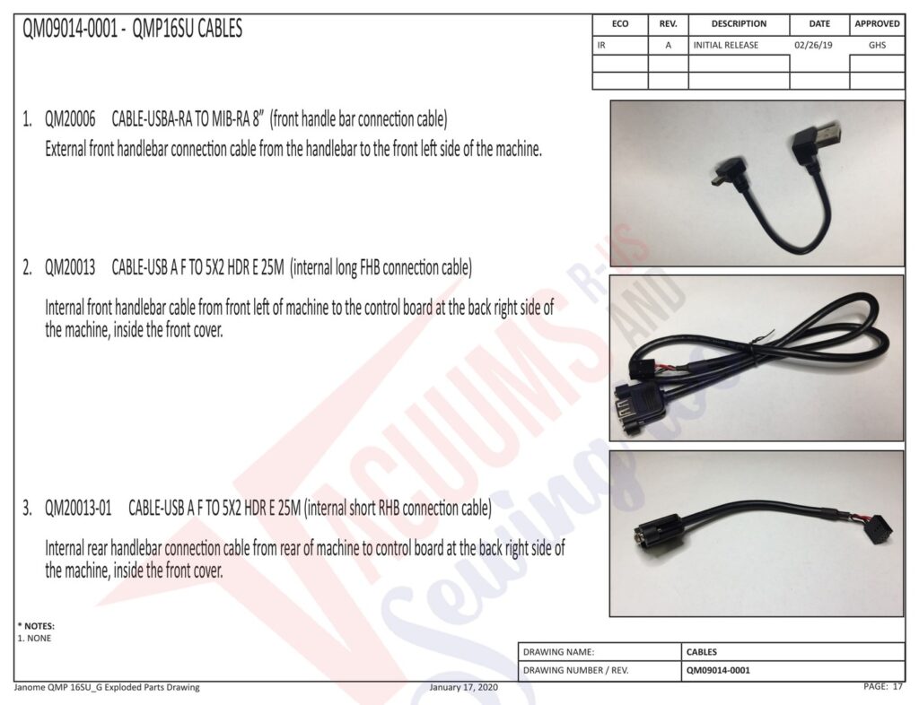 Janome QMPRO16 exploded schematic diagram (page 9)