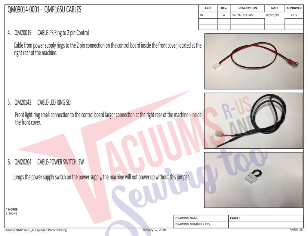 Janome QMPRO16 exploded schematic diagram (page 10)