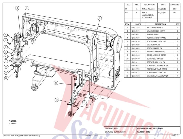 Janome QMPRO16 schematic page 16 preview