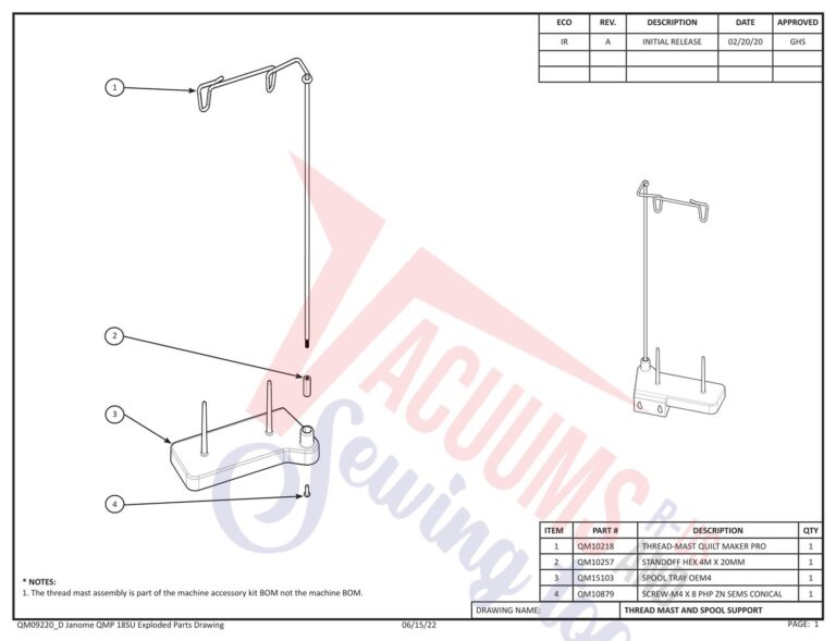 Janome QMPRO18 schematic page 1 preview
